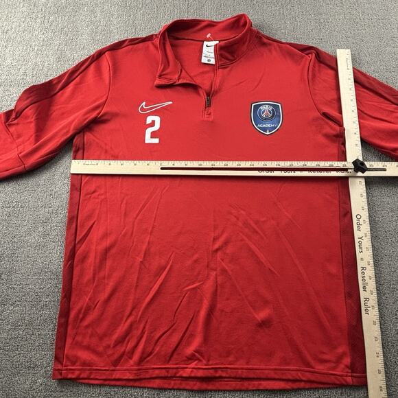 Nike Sweater Adult Large Red Long Sleeve Paris St. Germain Casual Sweatshirt Men - Picture 11 of 15